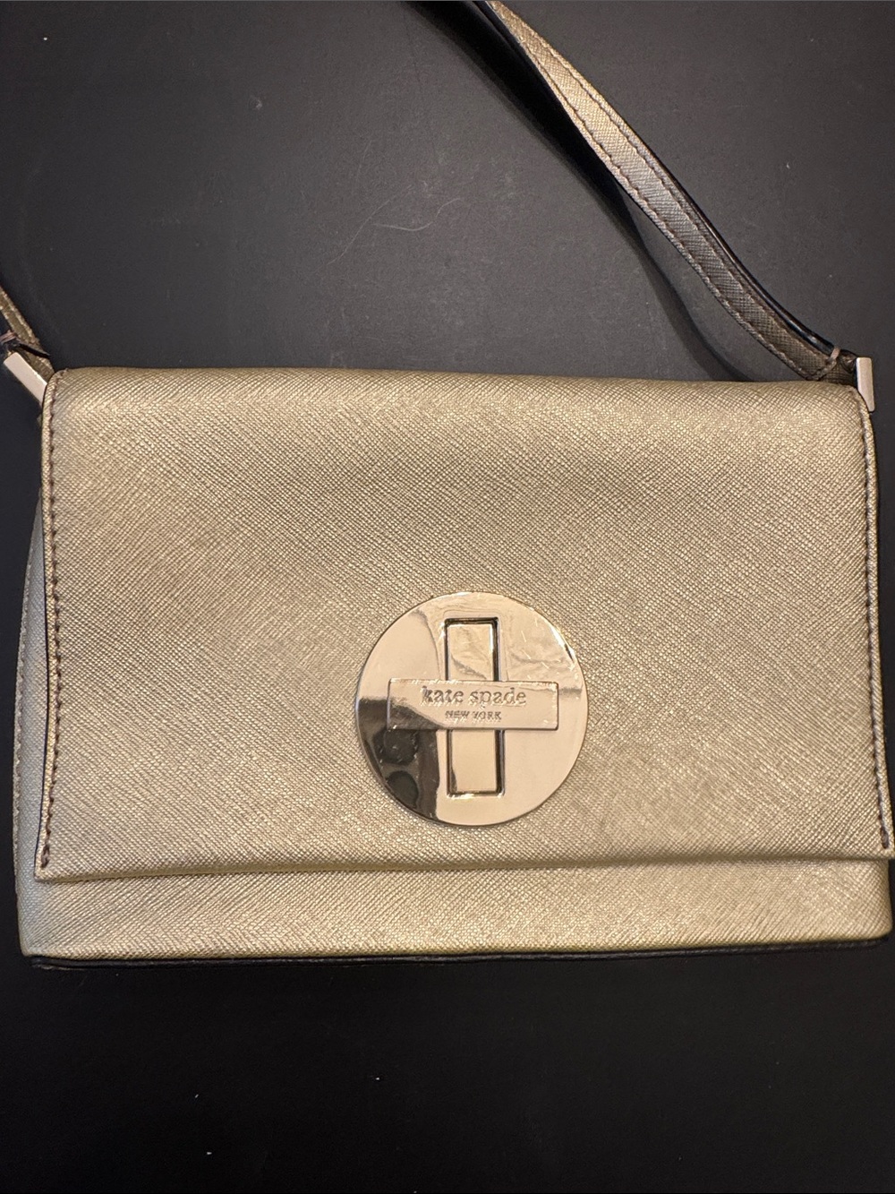 kate spade gold metallic crossbody bag